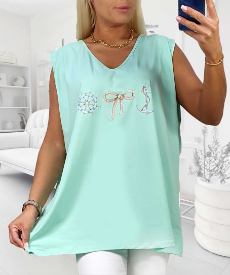 Top Bawełniany Big Size Amour kod 1755